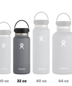 Hydro Flask Stainless Steel Wide Mouth Water Bottle with Flex Cap and Double-Wall Vacuum Insulation 32 Oz Black 16 51gxRhtPagL