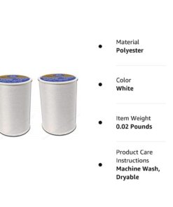 Coats & Clark All Purpose Thread 400 Yards White (One Spool of Yarn) (2 Pack) 9 51gzoPTQyPL