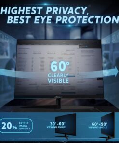 24 inch Computer Privacy Screen (16:9) - Black Security Shield - Desktop Monitor Protector - UV & Blue Light Filter by Akamai (22.0 inch Diagonally Measured, Black) 24.0" WIDESCREEN (16:9) Black Privacy 13 51gzwz w3VL