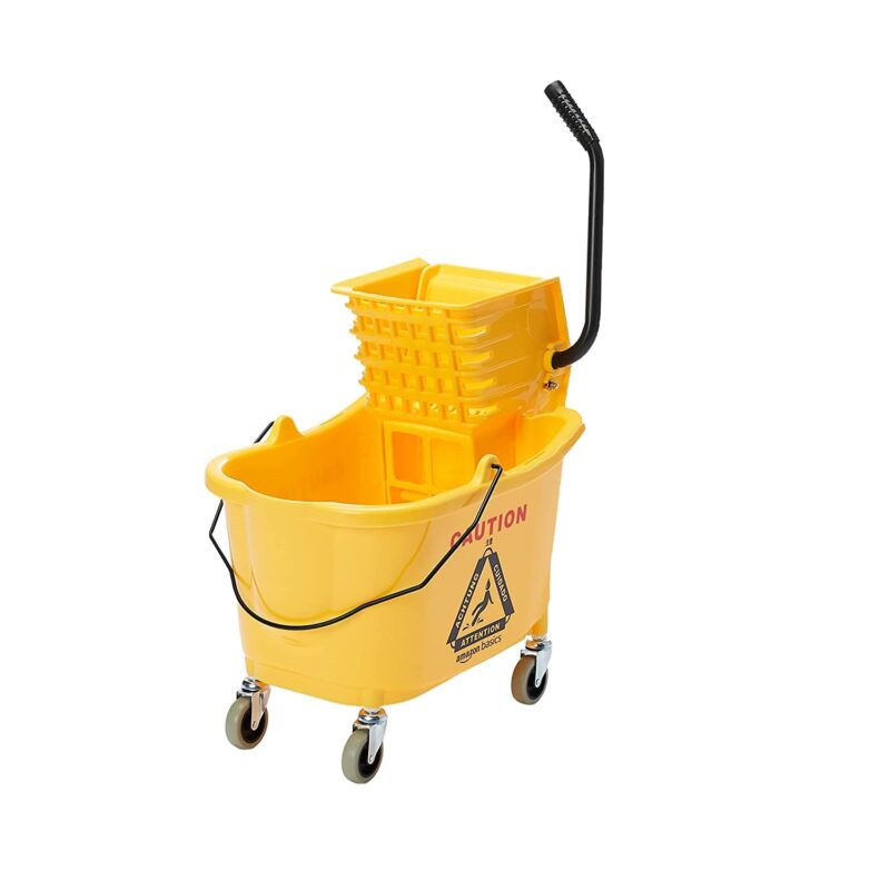 Catalog 6 Amazon Basics Side Press Wringer Combo Commercial Rectangular Mop Bucket on Wheels, 35-Quart, Yellow