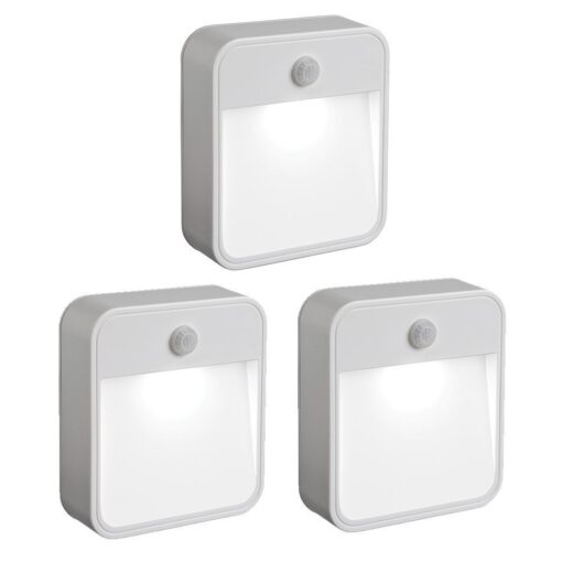 Beams MB720 20 Lumen Wireless Battery Powered Motion Sensing Nightlight, 3-Pack, White