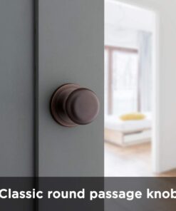 Kwikset Juno Interior Passage Door Knob, Handle For Closet and Hallway Doors, Non-Locking Doorknob in Venetian Bronze, with Microban Protection No Size Transitional 17 51hDj BgLL