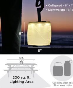 LuminAID 2-in-1 Solar Camping Lantern and Phone Charger - Inflatable LED Lamp for Camping, Hiking and Travel - Emergency Light for Power Outages, Hurricane, Survival Kits - As Seen on Shark Tank Firefly Warm White 150 Lumens 16 51hGUxLRt3L