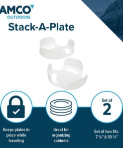 Camco Stack-A-Plate- Easily Organize, Store and Protect Plates During Travel, Non- Slip Backing, Simply Dispense Plates During Later Use, Great For RVs - White (43601) 21 51hGyjjExlL