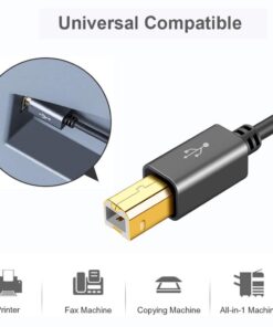 CableCreation Long USB Printer Cable 10 Feet, USB 2.0 Printer Cable to Computer, USB A to B Printer Cord for HP, Brother, Epson, Canon, Piano, Dac, Aluminum Case, Space Gray 3m 10FT 1 23 51hHYNDrtXL