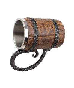 550ML Viking Beer Mug, Stainless, Whiskey Barrel Cup ,Viking wood style Beer mug ,Wooden Gift Antique Men's Barrel Capacity 13 51hKMYRs2QL