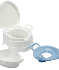 Primo 4-in-1 Complete Toilet Trainer & Step Stool, with Blue Seat, White 33 51hNPuL6OxL