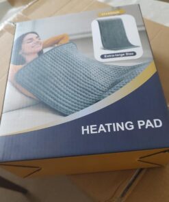Heating Pad for Back Pain Relief Large 17 x 33, Electric Heated Pad Moist for Back Pain Muscle,Soft Heating Pads for Cramps, Abdomen, Waist, Neck, Shoulder with Heat Settings and Auto-Off (Gray) 17 x 33 Gray 38 51hR7cI3irL