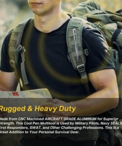 Tactical Pen Gifts for Men – Stocking Stuffer Gift for Dad | LED Tactical Flashlight Multitool for EDC Gear – Cool Gadgets, Tactical Gear, Military Gear, Groomsmen Gifts for Men that Have Everything Silver 14 51hTradHqL