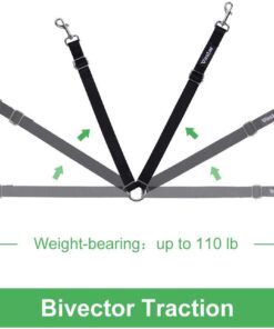 Vastar Double Dog Walker, Adjustable Heavy Duty Double Dog Leash for Pets, No Tangle Two Dogs Training Leash for Dogs up to 110 Pounds, Premium Quality Dog Leash Coupler for 2 Dogs Black 13 51hYNwYJXcL