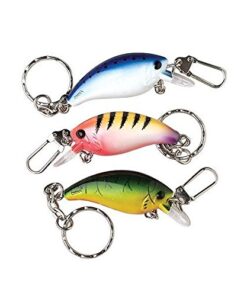 U.S. Toy Dozen Assorted Design Fishing Lure Keychain Rings - 3"
