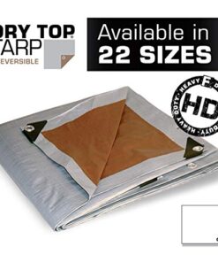 10x15 Multi-Purpose Silver/Brown Heavy Duty DRY TOP Poly Tarp (10'x15') 10x15 Feet Heavy Duty Tarp 16 51hd141BxbL