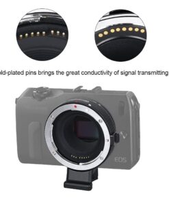 Commlite CM-EF-EOS M Auto-Focus Lens Mount Adapter for EF/EF-S Lens to Canon EOS M (EF-M Mount) Mirrorless Camera Lens Converter Ring for Canon EOS M1 M2 M3 M5 M6 M10 M50 M100 EF-EOS M 36 51hinuOcgpS