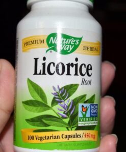 Nature's Way Licorice Root Capsules for Adults, Traditional Digestive Health Support Supplement*, 900 mg per serving, 100 Vegan Capsules 33 51hlemIOZSL