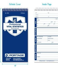 EMT/First Responders Vital Statistics Notebook – 8” x 4” Medical Notebook for Vital Signs and Additional Patient Information – 210 Pages (3 Pack) 3 Pack 19 51hmtHYsaWL
