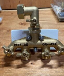 Morvat New & Improved Heavy Duty Brass 4 Way Splitter, Garden Hose Manifold Connector with Comfort Grip ON/OFF Valves, Adapter for Water Faucet & Spigot, Includes Washers, Teflon Tape & Mounting Kit 32 51hpWiDiy9L 1