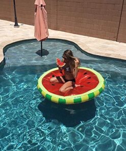 SWIMLINE Original Large Island Pool Float Collection for 1-3 Adults & Kids | Inflatable Floating Lounger Mats | XL Size Floaties for Pool Lake Ocean Summer Fun | Multi-Purpose Water Floaty Heavy Duty Fruit Slice (Watermelon) 25 51hzCOC IJL
