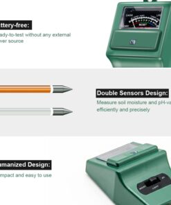 SONKIR Soil pH Meter, MS02 3-in-1 Soil Moisture/Light/pH Tester Gardening Tool Kits for Plant Care, Great for Garden, Lawn, Farm, Indoor & Outdoor Use (Green) 1 Pack 26 51i1y0EH15L