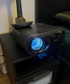 NexiGo PJ40 Projector with WiFi and Bluetooth, Native 1080P, 4K Supported, Projector for Outdoor Movies, 300 Inch, Zoomable, 20W Speakers, Home Theater, Compatible w/TV Stick, iOS, Android (Black) 104 51i26HHBUUL