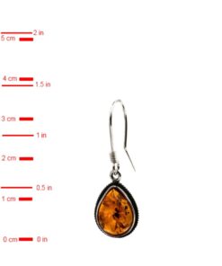 Sterling Silver Amber Classic Teardrop Earrings 4 51i3 MFWVKL