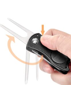 kaveno Golf Divot Tool, Foldable Stainless Steel Switchblade with USA Golf Ball Marker Black 13 51iBddMFoGL
