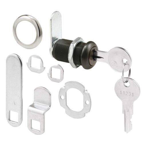 Defender Security U 11089 Drawer and Cabinet Lock – Secure Important Files and Drawers, 1-3/8”, Diecast Housing with Classic Bronze Finish, Fits on 1” Max Panel Thickness (1 Kit)