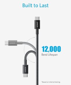 Anker USB C Charger Cable (6ft 100W, 2Pack), USB 2.0 Type C Fast Charging Cable for iPhone 15 / 15Pro / 15Plus / 15ProMax MacBook Pro 2020, iPad Pro 2020, iPad Air 4, Samsung Galaxy S23+/S23 Ultra 6ft Black 29 51iILUm EWL