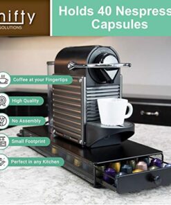 Nifty Small Nespresso Original Line Capsule Drawer – Black, 40 Capsule Pod Pack Holder, Non-Rolling Sliding Drawer, Under Coffee Pot Storage, Home Kitchen Counter Organizer Black Non-Rolling Sliding Drawer 40 Count (Pack of 1) 29 51iO 3RCQeL