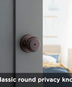 Kwikset Juno Interior Privacy Door Knob with Lock, Door Handle For Bathroom and Bedroom, Venetian Bronze Keyless Turn Lock Doorknob, with Microban Protection 11 51iOLzQgrqL