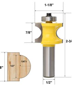Bestgle Set of 5 Half Round Bullnose Router Bits Set Woodworking Milling Cutter Tool 1/8" 3/16" 1/4" 5/16" 3/8" Radius, 1/2 Inch Shank 10 51iY86kiwyL