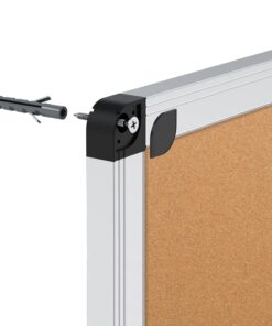 VIZ-PRO Cork Notice Board, 48 X 36 Inches, Cork Bulletin Board with Silver Aluminium Frame 48x36 inches 13 51ib0SXmdIL