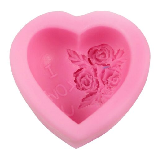 Guluote Rose Decoration Heart Craft Mold Art Silicone DIY Handmade Soap Molds