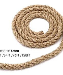 100% Natural Strong Jute Rope - LUOOV 6mm Thickness and Jute Rope Cord for Arts Crafts,DIY Decoration Gift Wrapping 40m(128ft) Pack of 1 12 51ifspHZBbL