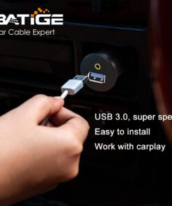 BATIGE USB 3.0 & 3.5mm Car Mount Flush Cable 3.5mm + USB3.0 AUX Extension Dash Panel Waterproof Mount Cable for Car Boat and Motorcycle - 3ft USB3.0 & DC3.5 3ft 29 51ij2gPlJXS