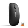 INPHIC Wireless Mouse, 2.4G Silent Rechargeable Ultra Slim USB Portable Mouse, 1600 DPI & 700mAh Battery with Visible Level for Laptop PC Computer & MacBook (LED-Black) LED-Black
