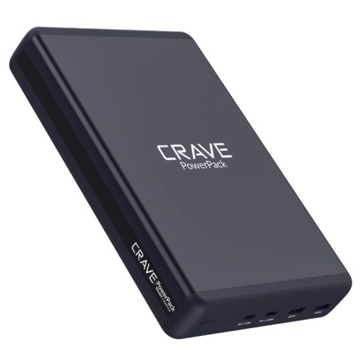 Crave PD Power Bank 50000mAh, PowerPack Portable Battery Pack Charger [Power Delivery PD 3.0 USB-C 100W + Quick Charge QC 3.0 Dual Ports] for MacBook, iPhone, Samsung, and More PowerPack PD