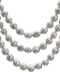 HinsonGayle AAA Handpicked 10-11mm Ultra-Iridescent Baroque Freshwater Cultured Pearl Rope 65 inch light-gray 10 51iqHYK3KHL