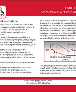 Cutting Edge Cultures Vegetable Starter Culture, 6 Pouches, 12g 0.42 Ounce 14 51isG3BFPvL