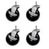 Seville Classics Heavy Duty Stem Threader Swivel Locking Casters Set of 4 Wheels, for Office, Kitchen, Garage, Warehouse, Steel, 4" Diameter, Work Table Wheel
