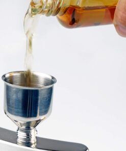 SE Stainless Steel Funnel for Flasks, Small Metal Funnel for Filling Drinking Liquor Flask, Transferring Oil, Juice, Milk, Attached Screw-On Cap 17 51iyBg9UJdL