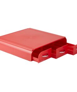 Mind Reader Single Serve Coffee Organizer with 3 Drawers Pod, 12.25" L x 13.5" W x 2.5" H, 36 Capacity, Red 35 51izivfpebL