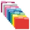 Pendaflex Two-Tone Color File Folders Letter Size - 100 Pack of 12 Assorted Colors Folders for Documents - 1/3-Cut Tabs 58 51j0Vcwo68L