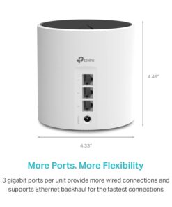 TP-Link Deco AX3000 WiFi 6 Mesh System - Covers up to 4500 Sq.Ft, Replaces Wireless Router and Extender, 3 Gigabit Ports per Unit, Supports Ethernet Backhaul (Deco X55, 2-Pack) 2 Pack 12 51j1FRFMisL