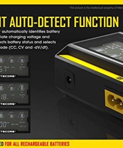 EdisonBright Nitecore D4 Digital Smart Battery Charger for Li-ion Ni-MH Ni-CD with 12V DC Car Adapter, NBM40 18650 Battery Magazine Battery Carry Case 15 51j69ZaCaCL