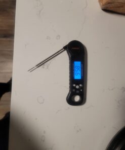 AMMZO Digital Meat Thermometer for Grilling, Instant Read Food Thermometer Waterproof with Backlight for Cooking, Deep Fry, BBQ, Grill, Smoker and Roast Black 48 51j8Q3XmjL