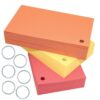Debra Dale Designs - 300 - Three Colors - 100 Cherry, 100 Yellow, 100 Salmon - Blank 3" X 5" Standard Smooth Finish 110# Index Cards Note Cards - Single Hole Punched With Six (6) Metal Binder Rings 8 51j9b4kG7SL