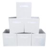 EZOWare Set of 6 Foldable Fabric Basket Bins, 10.5"x10.5"x11" Collapsible Storage Organizer Cube with Handle for Kids Clothes Baby Nursery Toys - White 17 51j9bb86wZL
