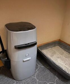Litter Genie Plus Pail (Silver) | Cat Litter Box Waste Disposal System for Odor Control | Includes 1 Square Refill Bag 41 51jBc90fGuL