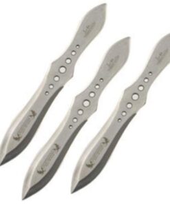 United Cutlery Gil Hibben Hall of Fame Throwing Knife Set – Three Piece Set, One Piece Stainless Steel Construction, Perfectly Balanced – Master the Art of Knife Throwing – 8 1/2" Overall Each