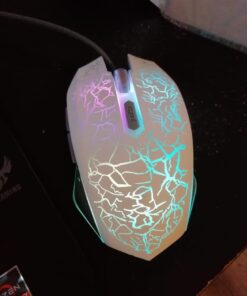 VersionTECH. Wired Gaming Mouse, Computer Mouse Ergonomic Mice with 7 LED Lights RGB Backlit, 6 Programmable Buttons, 4 Adjustable DPI for Laptop PC Gamer Desktop Chromebook Mac Games-White white 46 51jGgPmpLNL